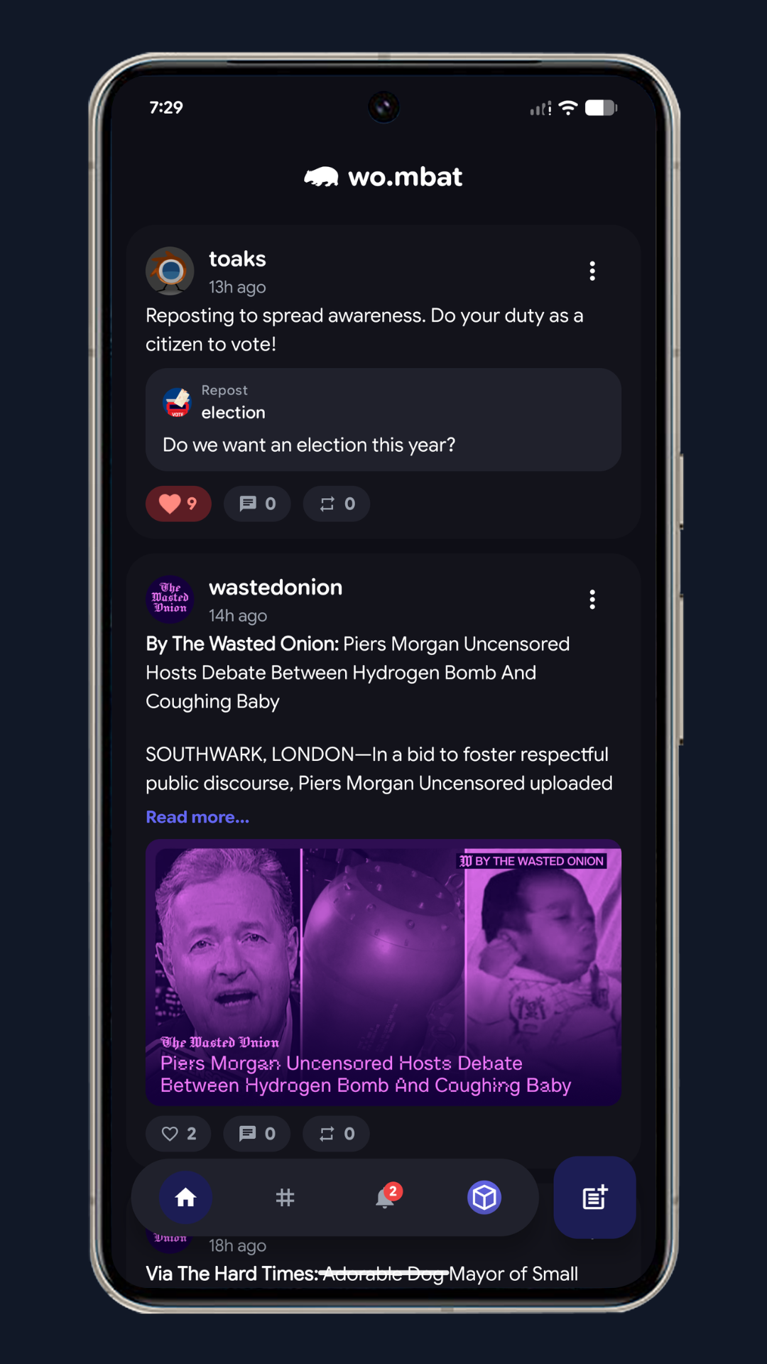 wo.mbat feed in dark mode